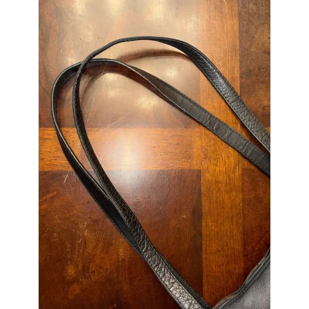 Vintage Frye Black Leather Tote Bag Laptop Work Purse